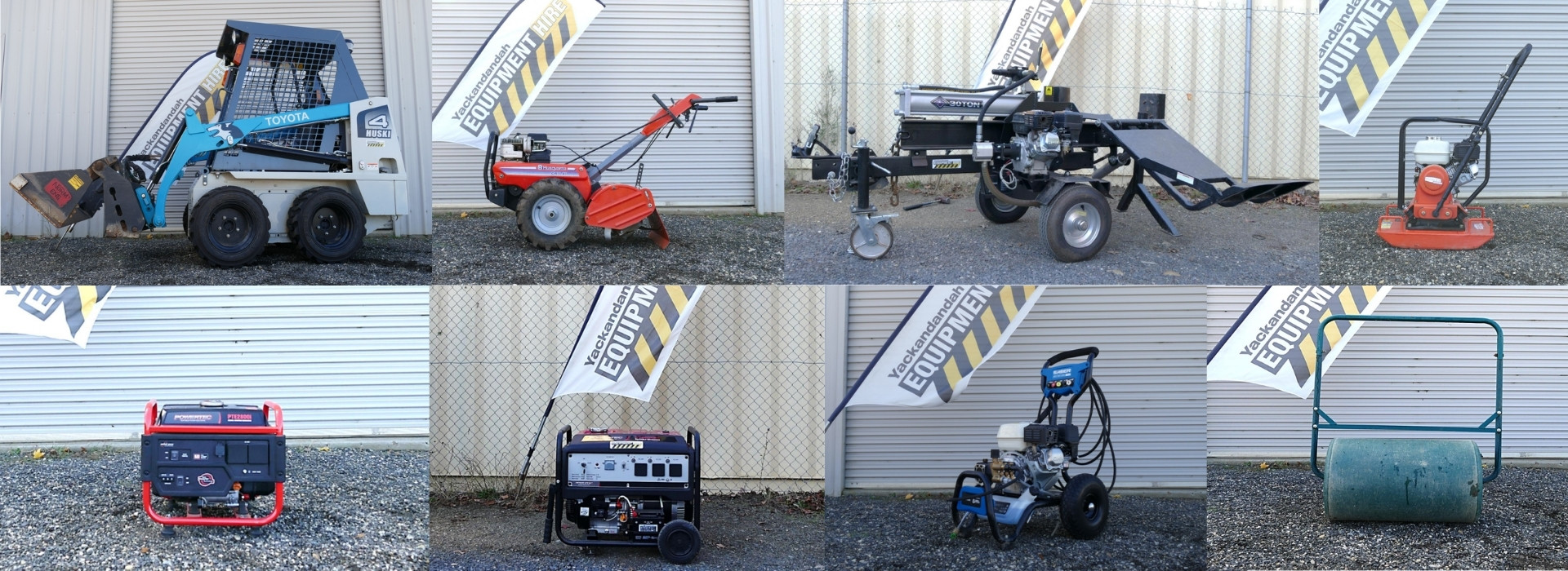Yackandandah Equipment Hire machinery collage